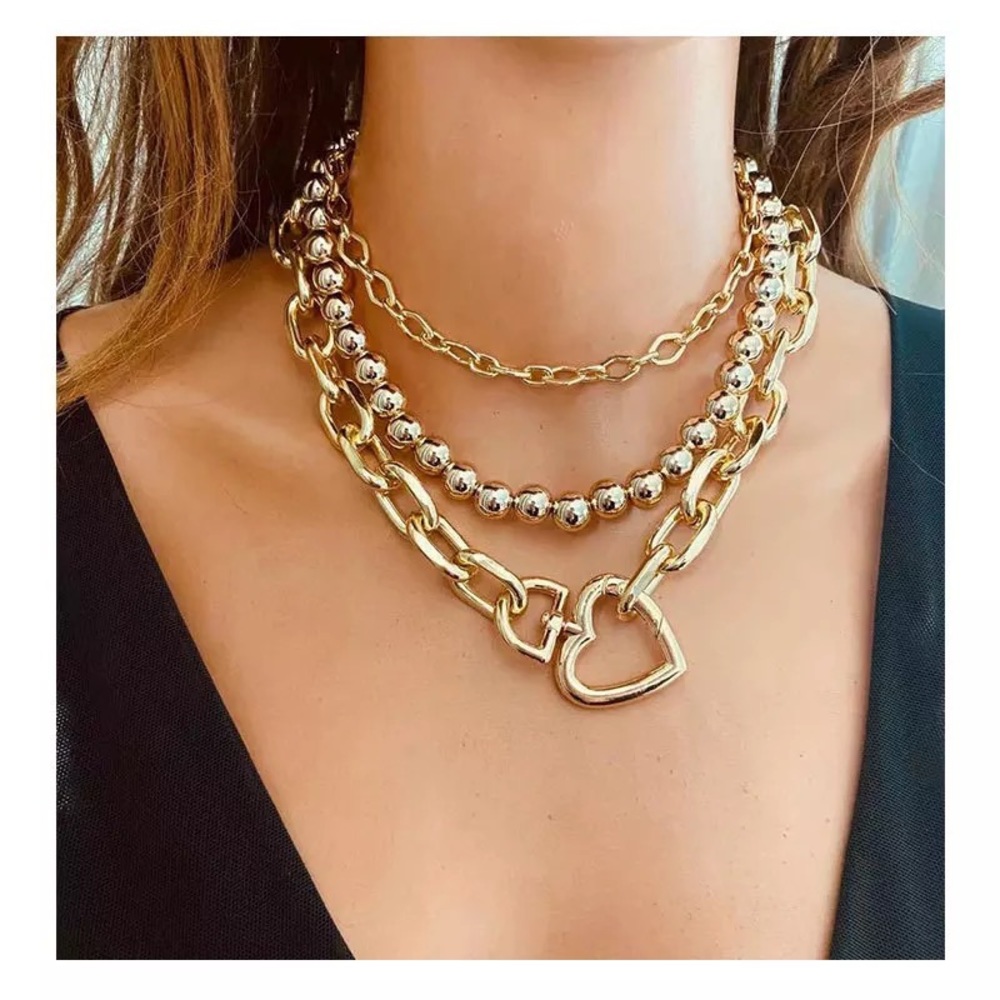 Zara Openable Heart Carabine Gold Chain Chocker Necklace Zara Logo Charm